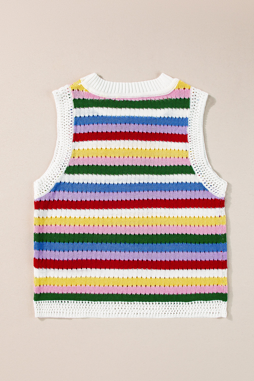 Multicolour Striped Knit Tank Top