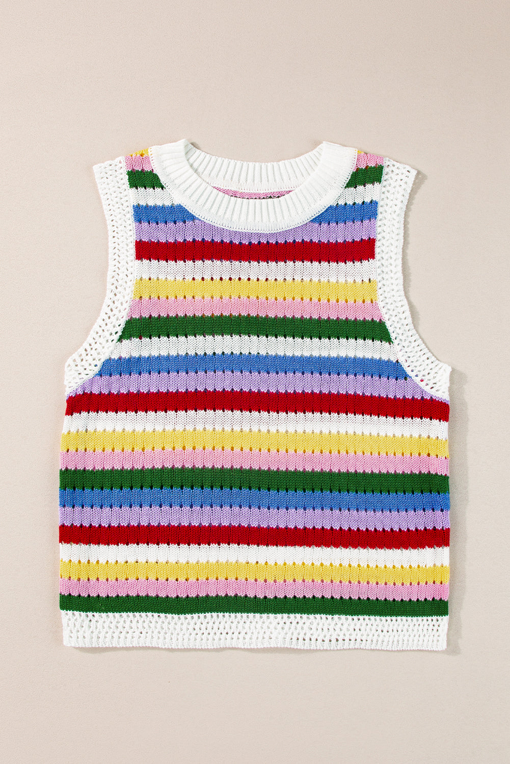 Multicolour Striped Knit Tank Top