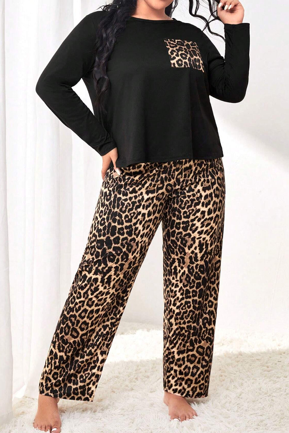 Leopard Plus Size Pajama Set