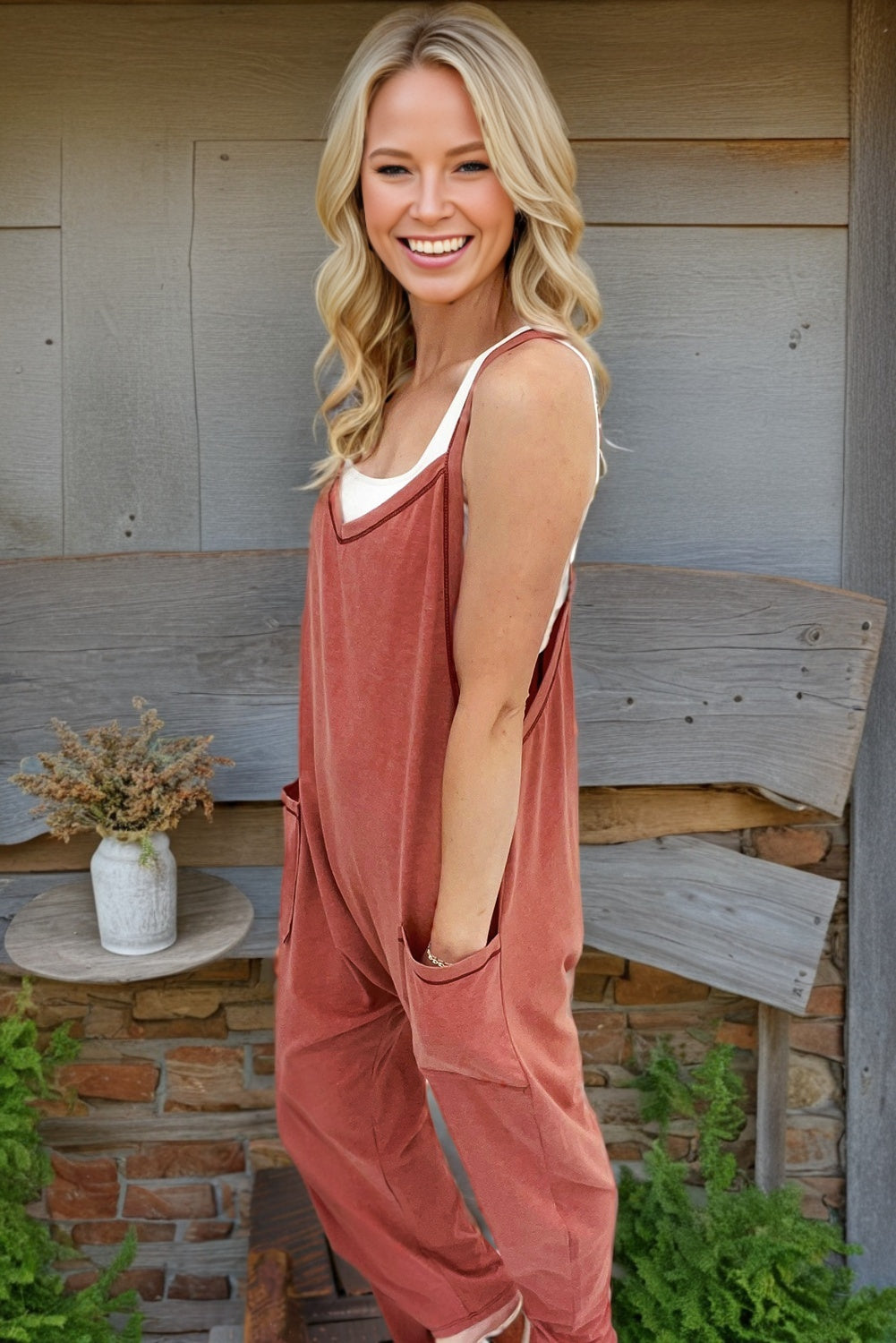 Solid Color Jumpsuit