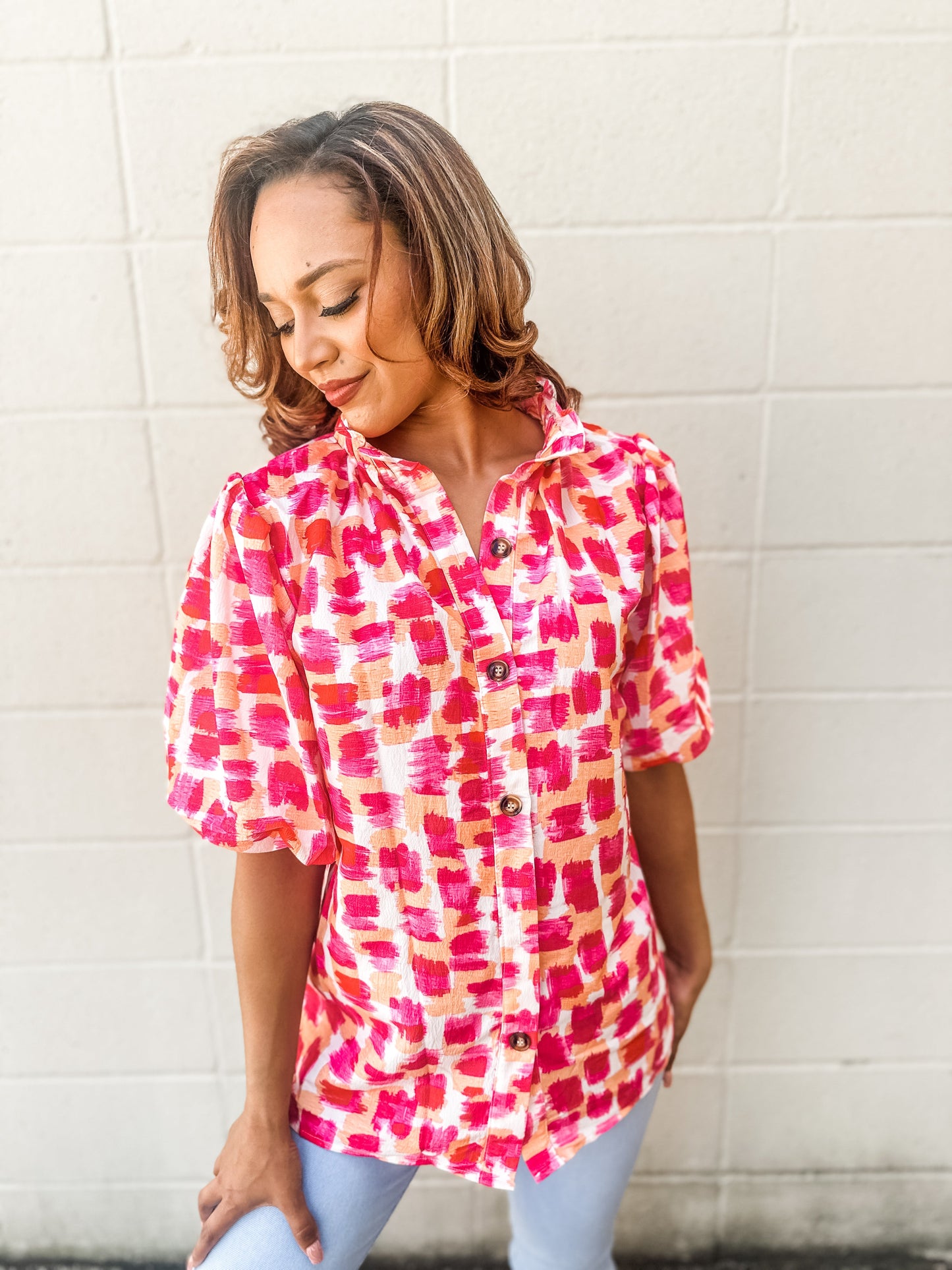 Pink Print Top