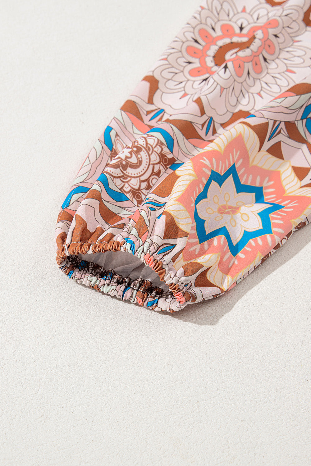 Waffle Floral Sleeve Top