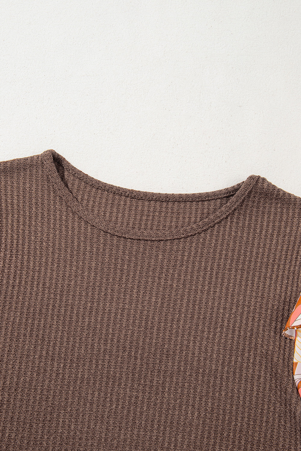 Waffle Floral Sleeve Top