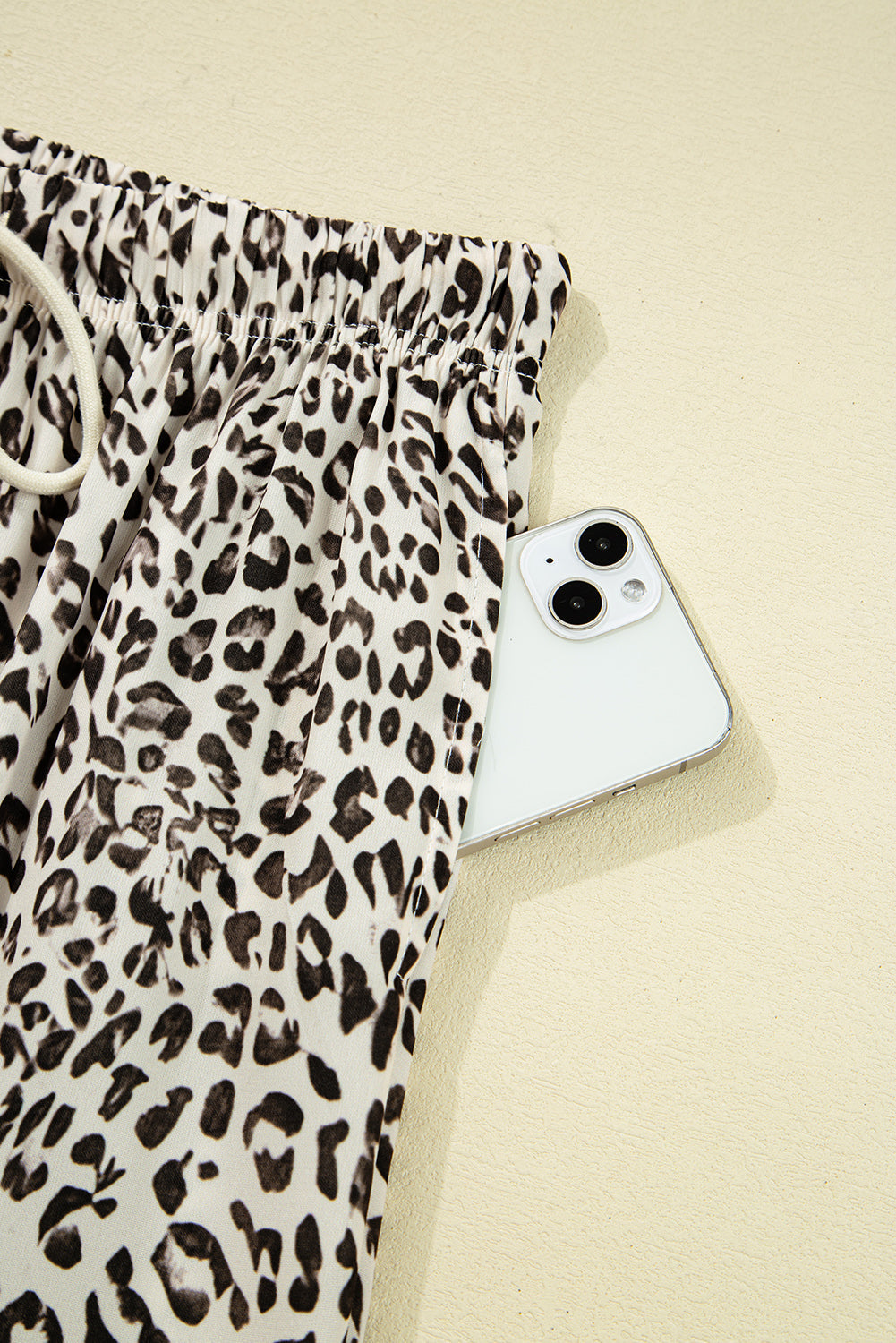 Leopard Print Drawstring Pants