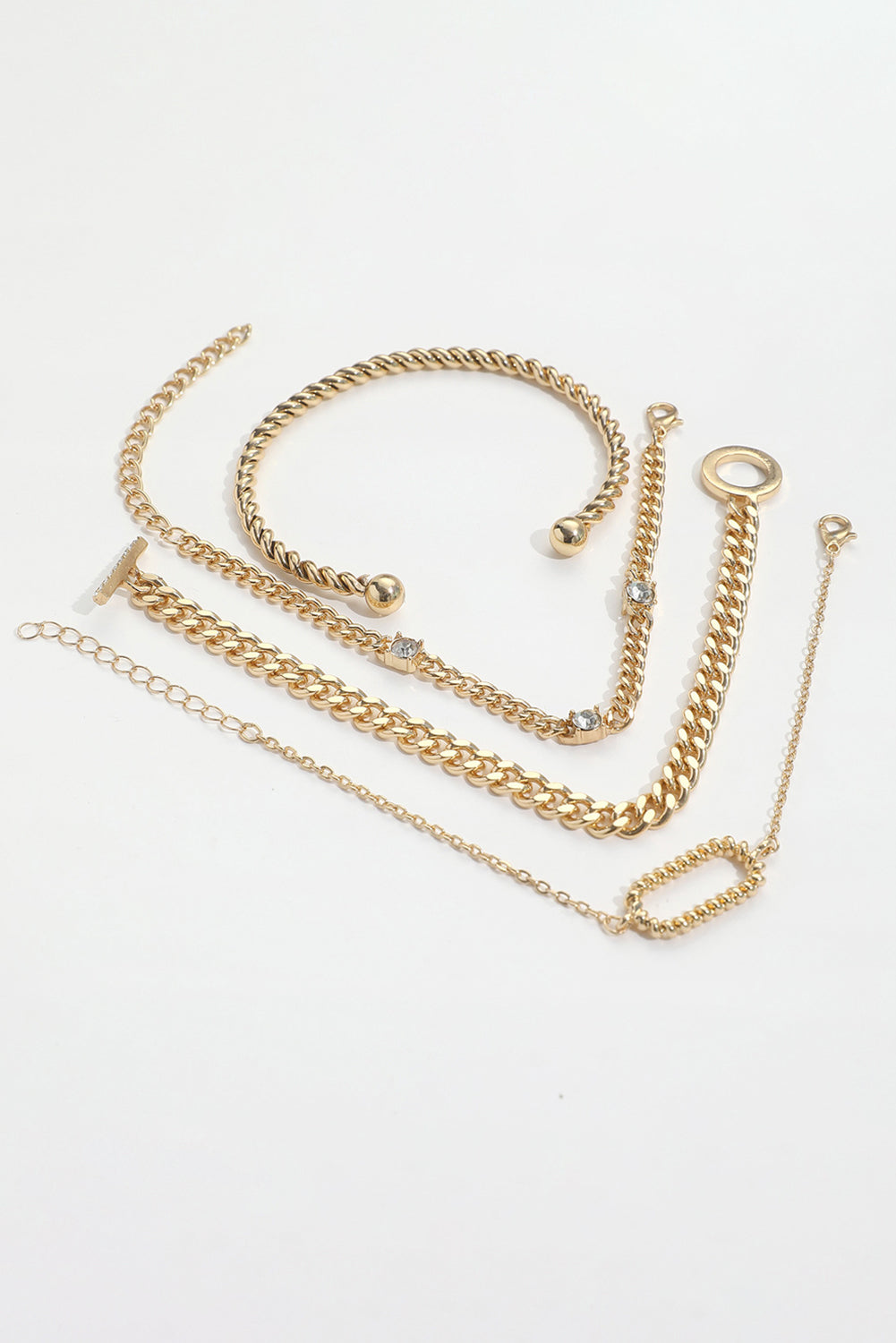 Gold 4 Piece Bracelet Set