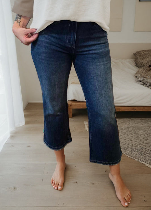 Marley High Rise Cropped Flared Denim