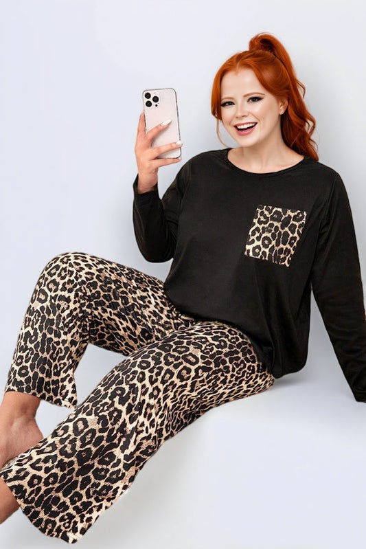 Leopard Plus Size Pajama Set