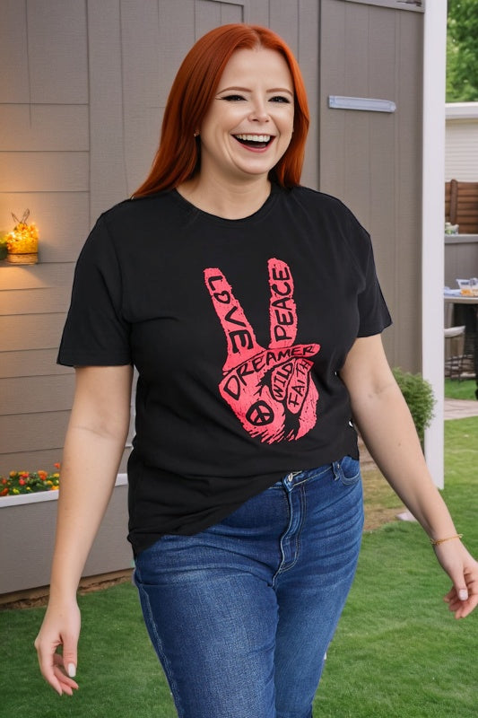 Peace Sign Graphic T-Shirt