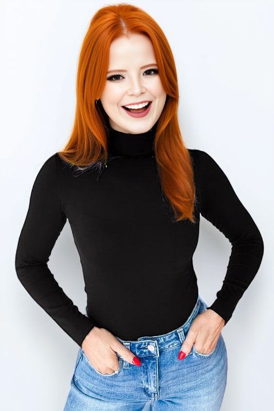 Black TurtleNeck Long Sleeve Top