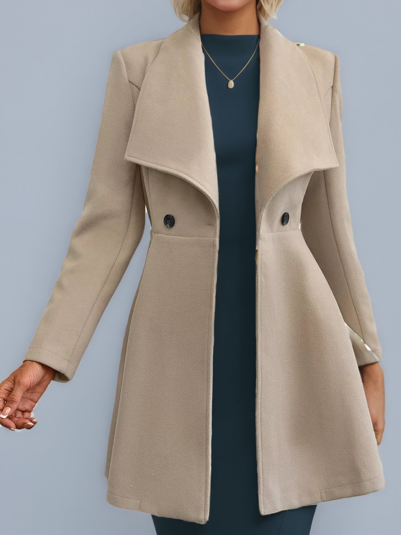 Collared Double Breasted Coat