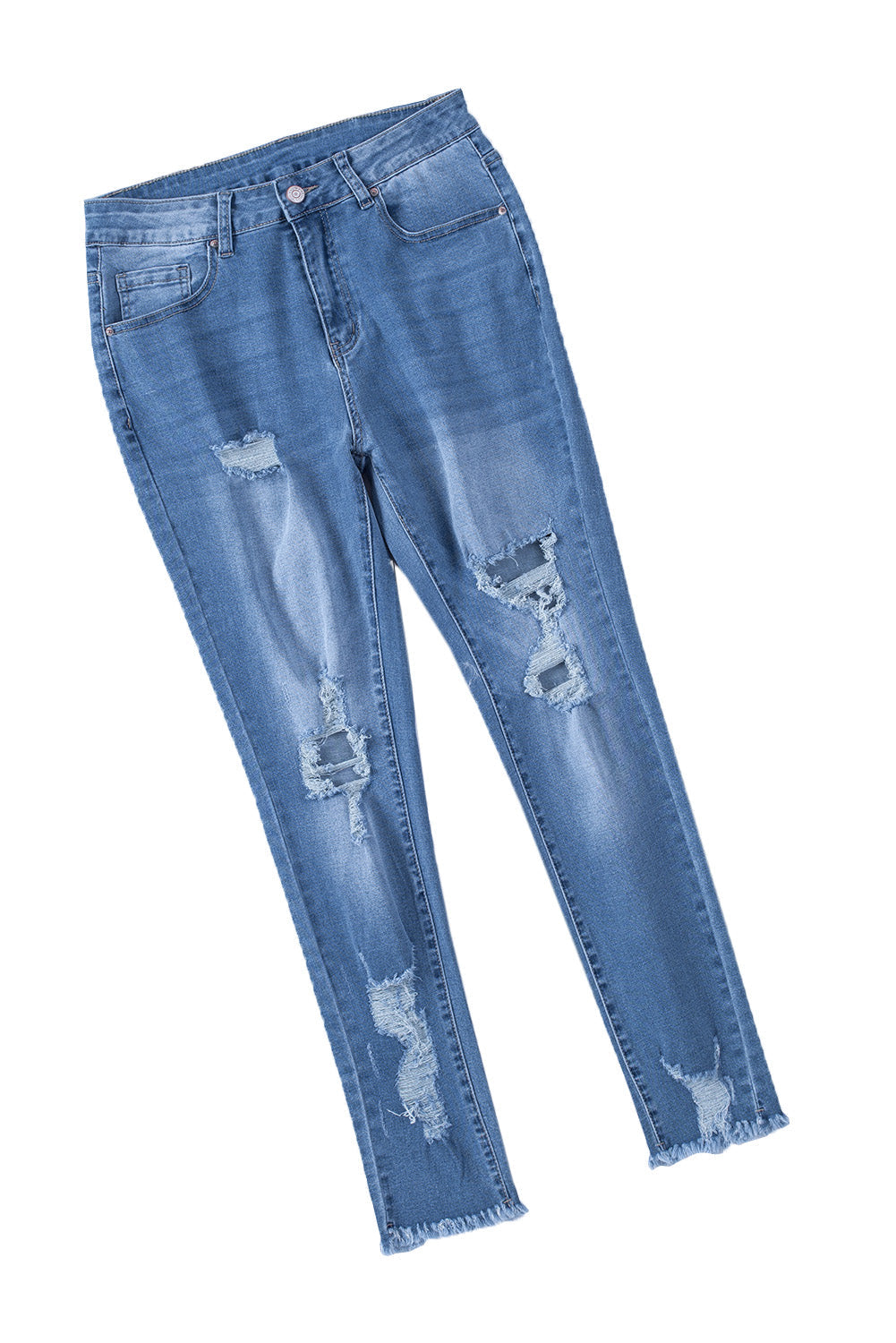 Ella High Waist Destructed Skinny Jeans