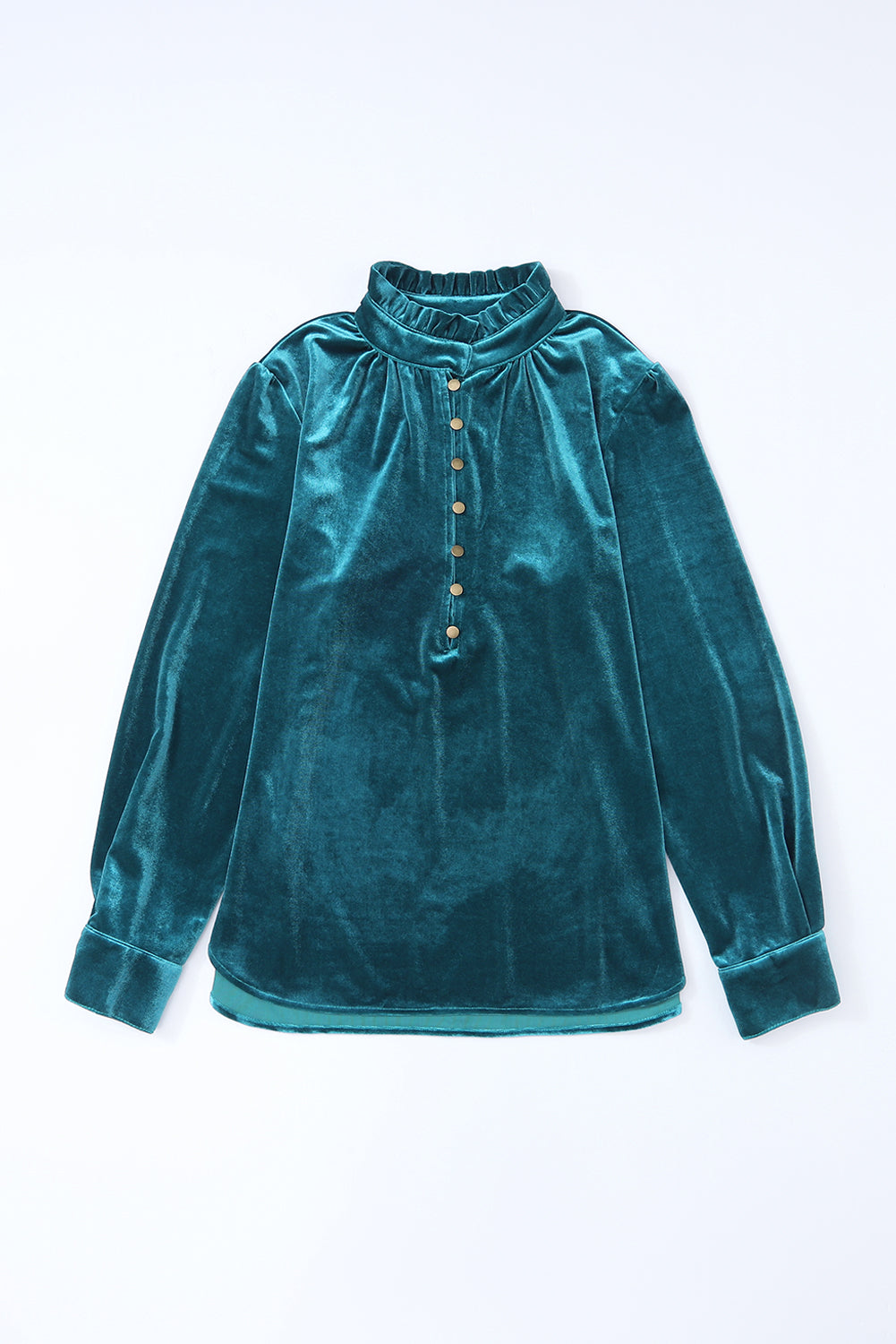 Velvet Collared Button Top