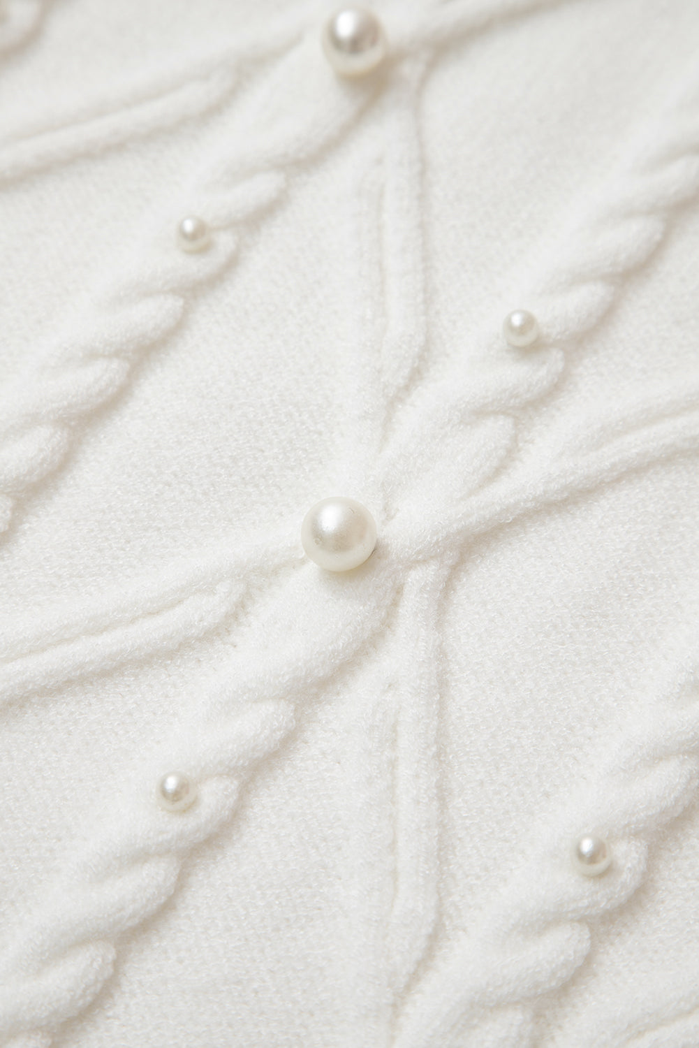 White Pearl High Neck Sleeveless Sweater